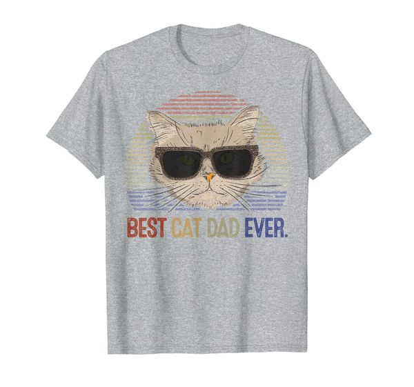 

mens vintage cat dad ever kitty cats lover father's day gift t-shirt, White;black