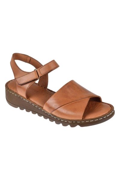 

sandals women tan genuine leather comfort outsole, Black