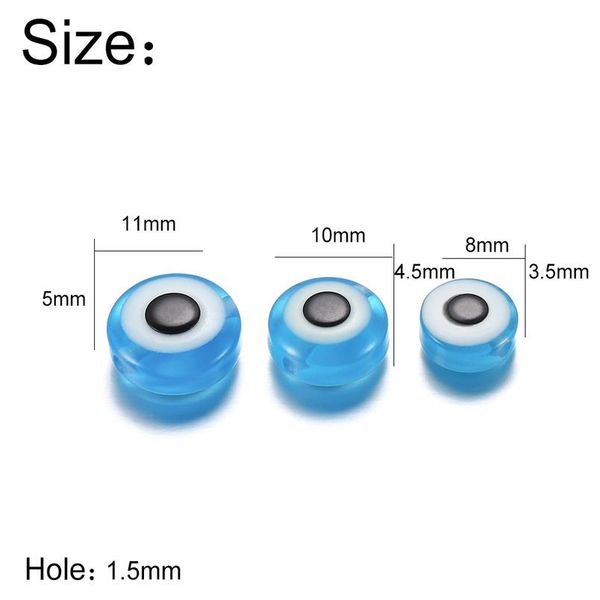 

50pcs/lot 8-11mm oval beads evil eye beads spacer stripe resin spacer beads for bracelet diy jewelry making findings acc jllgrl