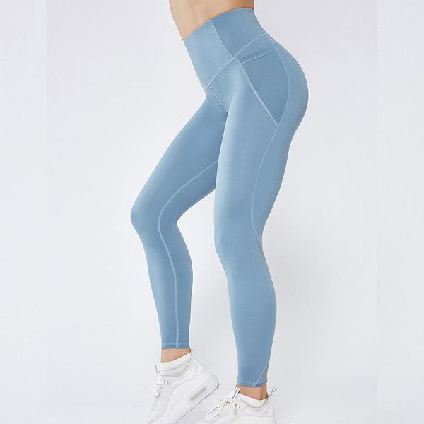 

yoga outfit factory supply workout clothing push up fitness leggings solid mesh bulift women pants sets with pocket woman