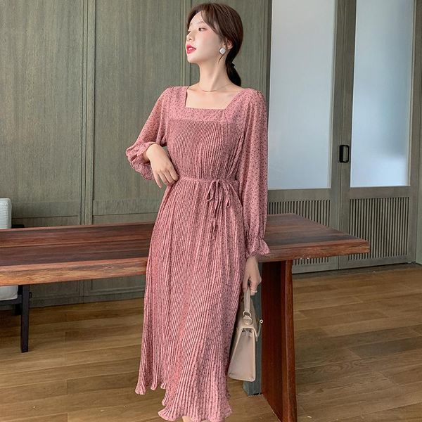 

maternity dresses 889# dress spring autumn chiffon long sleeve loose stylish a line for pregnant women mom, White