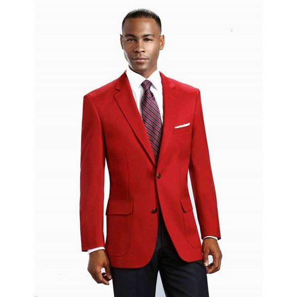 

men's suits & blazers standard notch lapel wedding from groom smoking two red blazer man buttons (jacket + pants tie) leqh, White;black