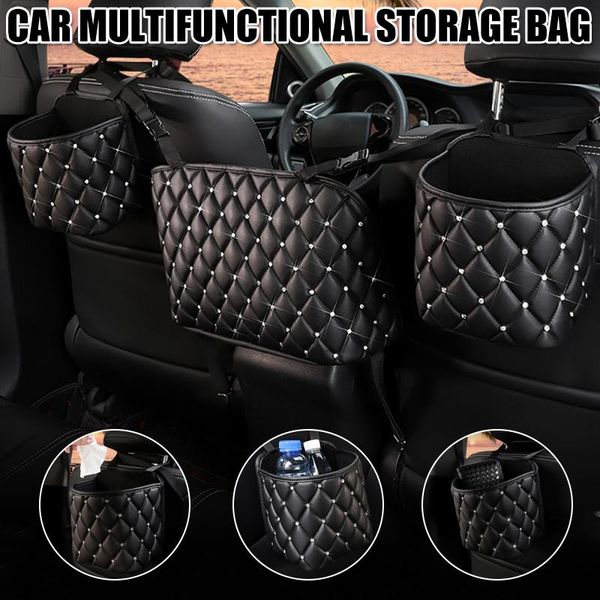 

car organizer seat storage and handbag holding net hanging bag safety driving save space fea889