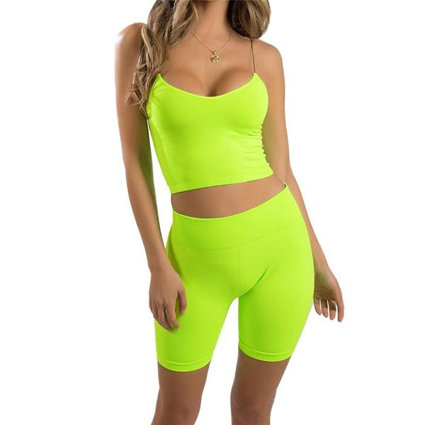 

women's tracksuits women tracksuit set 2pcs sleeveless crop +skinny shorts 2021 summer fashion ladies outfit fitness homewear casual su, Gray