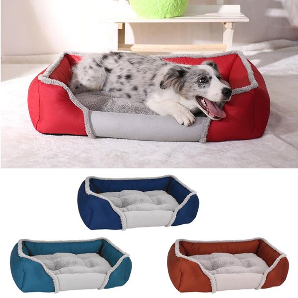 

kennels & pens pet accessaries soft warm dog beds waterproof bottom fleece puppy dogs house mulit-size sofa for cats