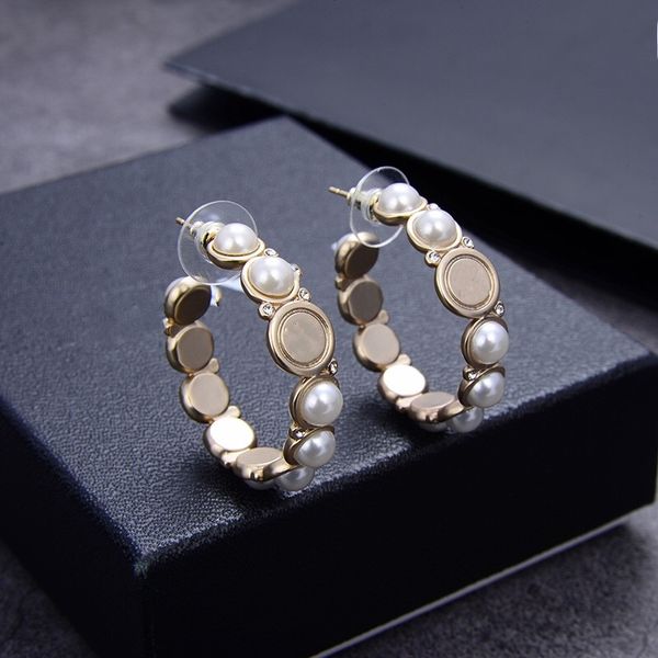 

2021 fashion pearl earrings for lady women party earring new wedding lovers gift engagement jewelry for bride, Golden;silver