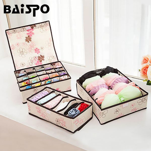 BAISPO 3PCS / SET CARED BOALD BOLD BOAL ДЛЯ ХРАНЕНИЯ ШАРТ ШОРТОВЫЕ ДЛЯ ОДЕЖДЕНИЯ Ящик для одежды Шкафные носки Организаторские ящики для хранения 210309