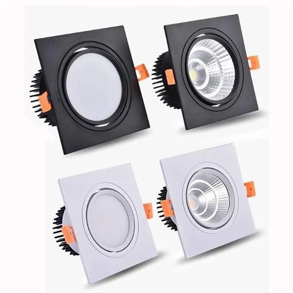 

ceiling lights dimmable led downlight 3w 5w 7w 9w 12w 15w angle adjustable cob spot light ac85-265v recessed lamp indoor lighting