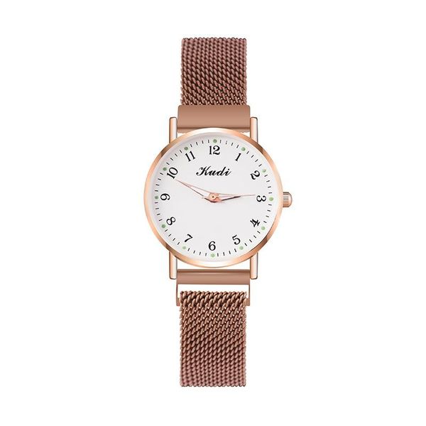 

wristwatches luxury luminous women watches gold magnetic mesh belt band watch women's fashion dress wristwatch zegarek damski, Slivery;brown