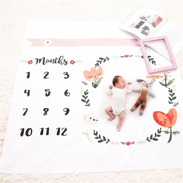 Decken Swaddle Wrap Neugeborenen Mode Badetücher Blume Gedruckt Nette Weiche DIY Infant Kinder Baby Junge Decke 210309
