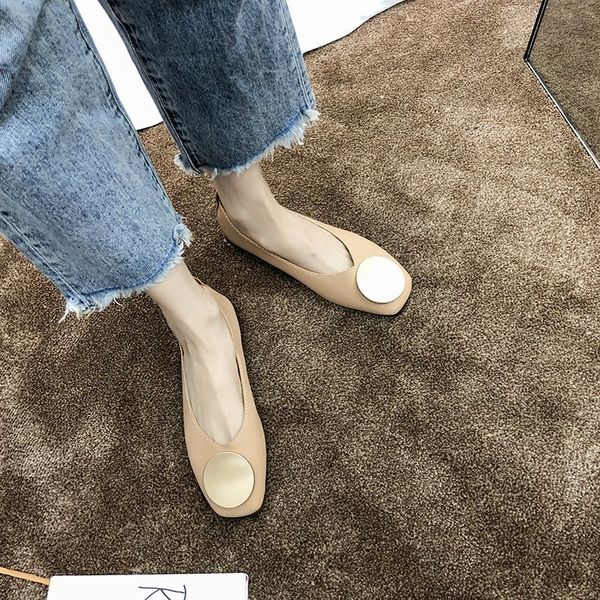 

2021 spring women retro shoes lady low heeled shoes mules slip on loafers female elegant flats all match, Black