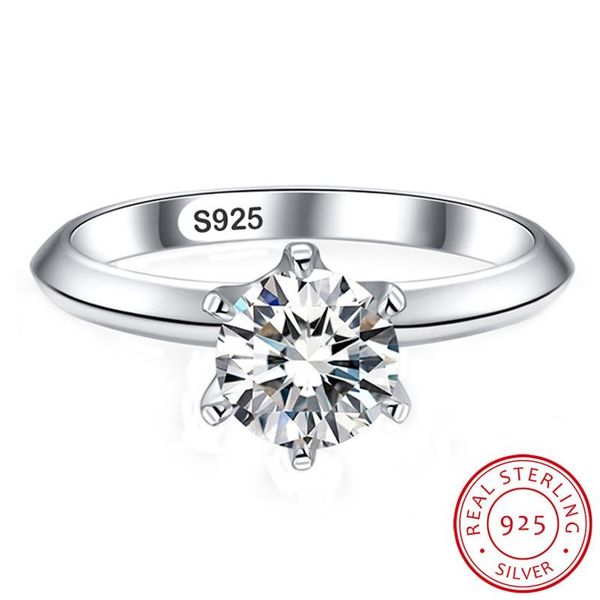 

cluster rings luxury 2 white solitaire ring gold filled with 925 silver cubic zirconia engagement wedding for women, Golden;silver