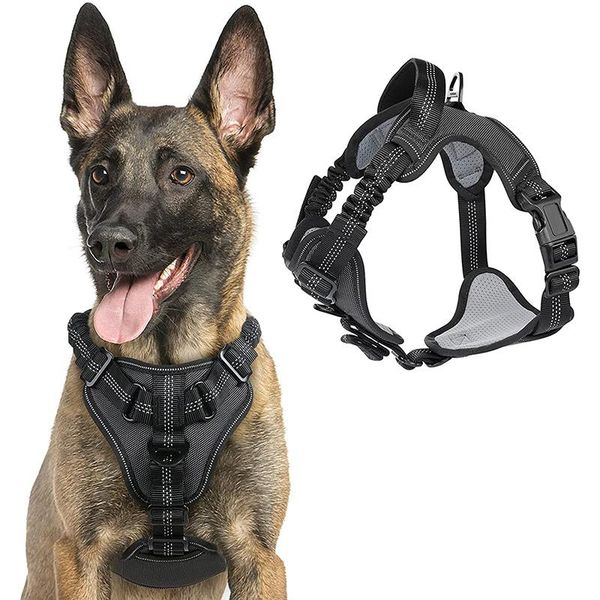 

dog collars & leashes harness no pull breathable adjustable walking soft padded pet vest reflective for large medium dogs