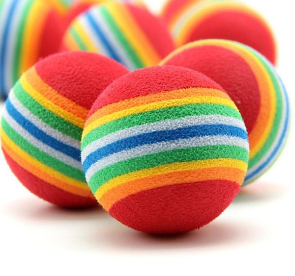 200 Stück Durchmesser 35 mm interessantes und Katzenspielzeug Super süßes Regenbogenball-Cartoon-Plüschtier 186 S2