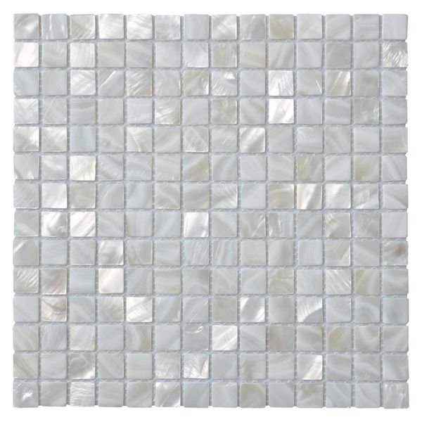 Art3d 30x30 cm Adesivi murali 3D Ostrica Madreperla Piastrella a mosaico con conchiglia quadrata per alzatine cucina, pareti del bagno, spa, piscine (6 pezzi)