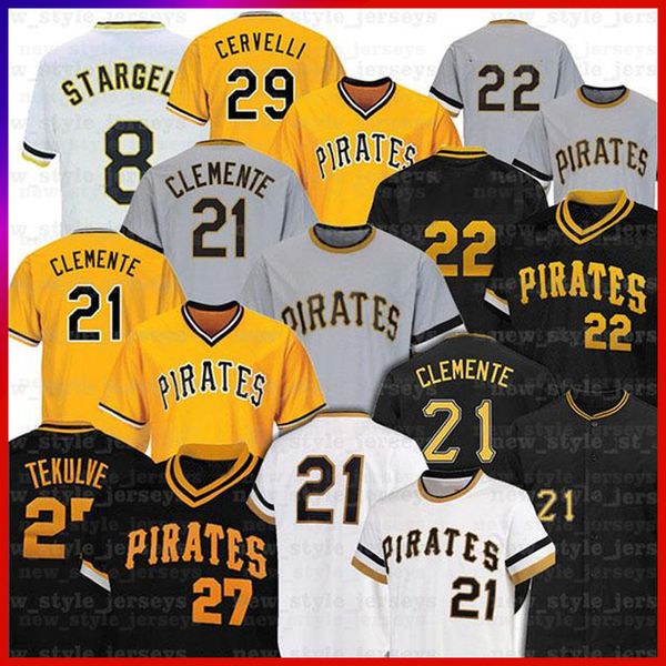 

21 roberto clemente 27 kent tekulve 29 francisco cervelli 8 willie stargell 6 starling marte collection mesh baseball jerseys a5, Blue;black