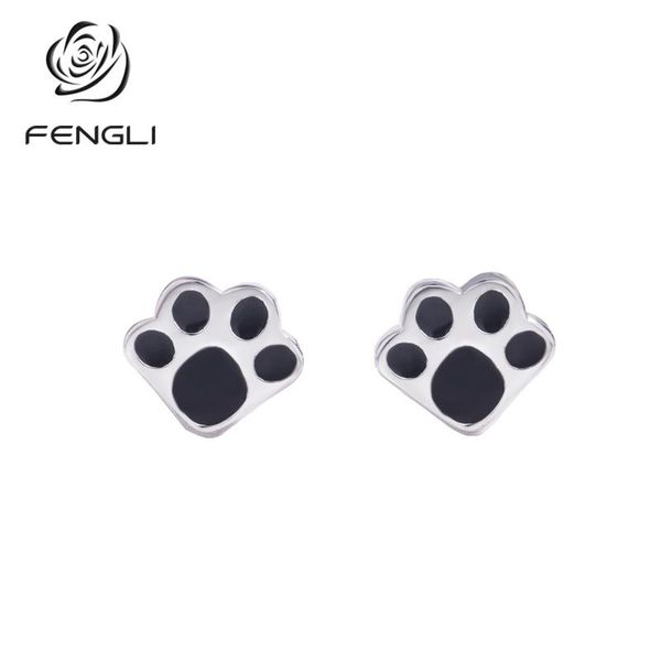 

stud fengli sweet cute dog earrings s925 silver earring for women girls birthday gift korean charm jewelry, Golden;silver