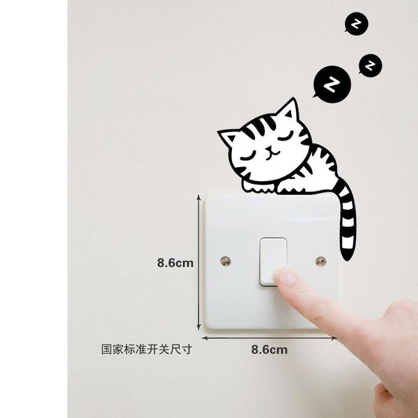 

wall stickers 4 pcs cute cats switch mural home decorative for button decor diy decals 2021 est bathroom