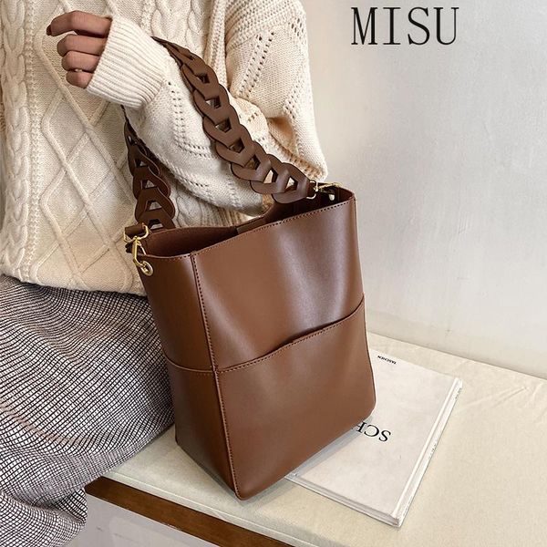 

high-quality large-capacity retro shoulder bag 2021 autumn and winter new fashion women's designer messenger bucket bag