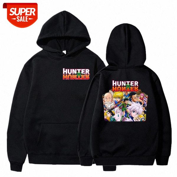 

anime peripheral printing trend casual hooded sweater hoodie #h51f, Black