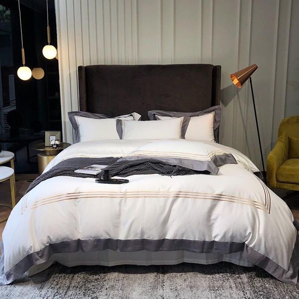 

80s egyptian cotton bedding set phnom penh embroidery duvet cover bed linen luxury l pillowcases fitted sheet flat