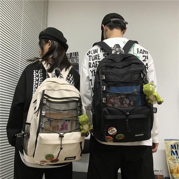 

backpack street cool style fashion students school bags lapbag nylon outdoor sports backpacks large-capacity travel