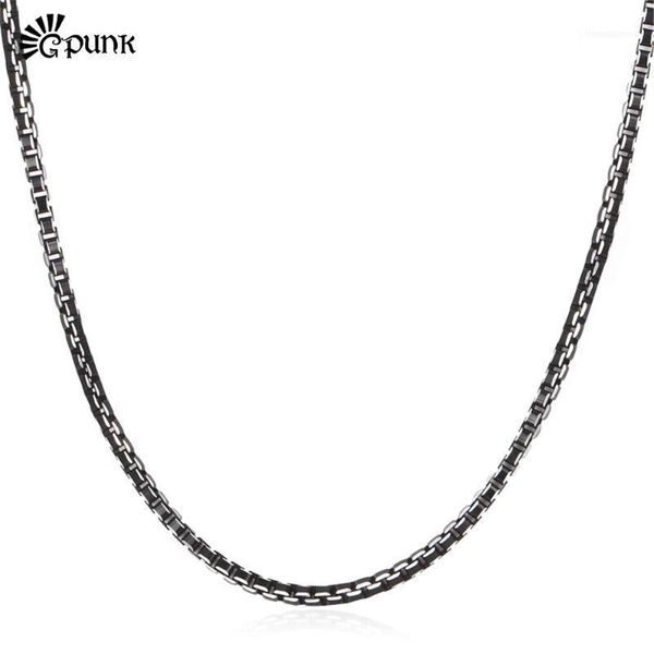 Black Box Kette 3mm Trendy Halskette Für Männer Hochwertige Herren Jungen Schmuck Großhandel Aluminium Legierung 3 Größe N204G1