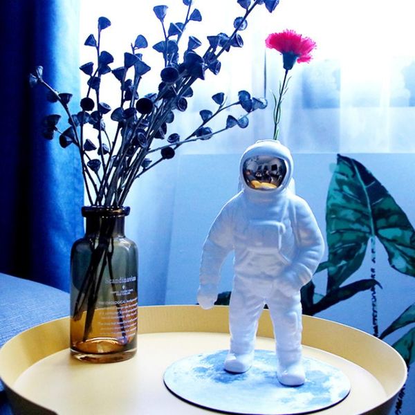 

vases space man astronaut vase ceramic model unique dried flowers white for table decor tool