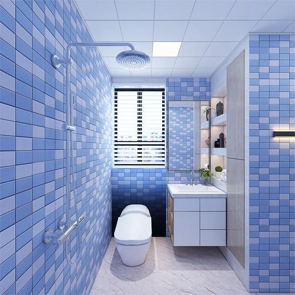 

wallpapers thickened self adhesive toilet sticker kitchen waterproof bathroom wallpaper countermosaic lattice pvc
