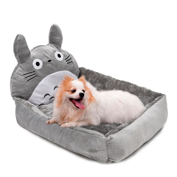 

fashion m-lsize lovely gray thick cartoon pet animals beds warm kennel house comfortable fluff large dog cat sofa