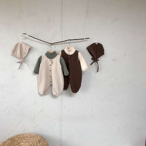 

2020 winter new strap pants korean generation baby's creeping suit children's monochrome inside, Blue