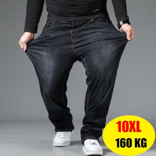 

men's jeans men black baggy 10xl oversize casual cargo pants plus size loose trousers daily wearable working, Blue
