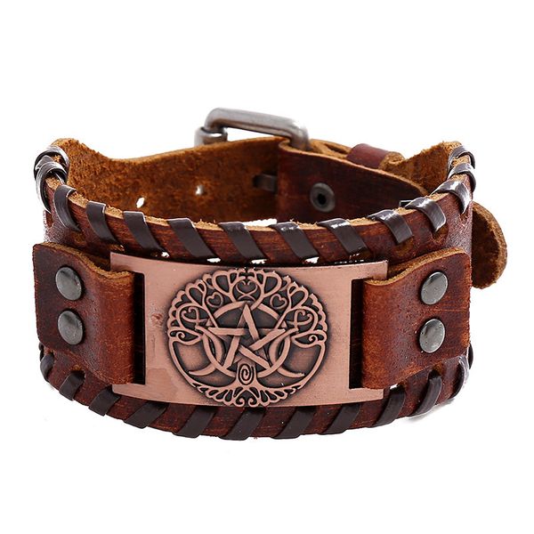 

bangles bracelet woven cowhide punk men's leather accessories, Black