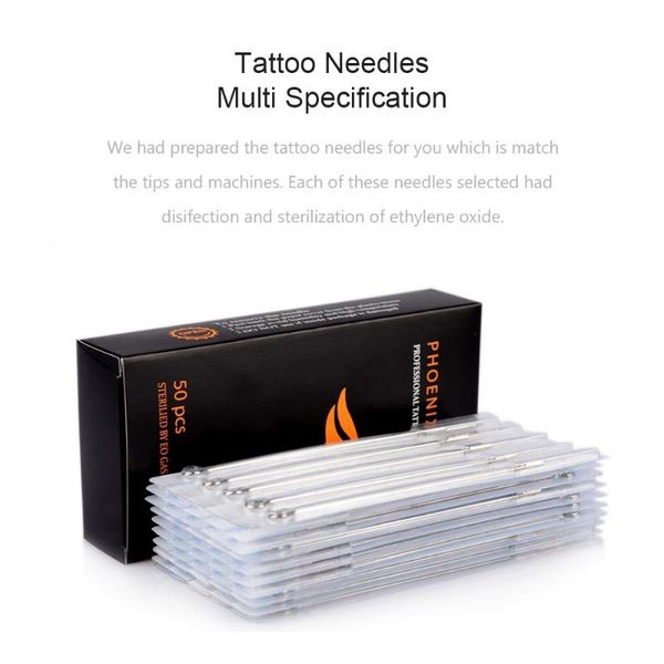 

tattoo needles 50pcs assorted disposable sterilized rl rs m1 tattoos and body art for permanent makeup