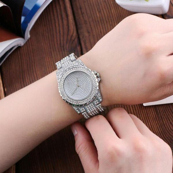 

wristwatches 3 colors luxury diamond women fashion bracelet watches dial elegant clock wrist design quartz gypsophila ladies a6b8, Slivery;brown