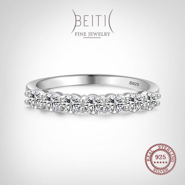 

cluster rings beitil sparkling clear zircon fashion 925 sterling silver finger ring for women classic luxury wedding accessories jewelry gif, Golden;silver