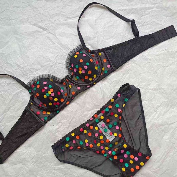 

nxy set new plus size women lingerie with panties set thin polka dot bra panty sets ladies underwear female clothes push up bralett 1128, Red;black