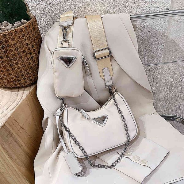 

70% factory store nylon armpit fashion net red simple chain dumpling crossbody three in one bag