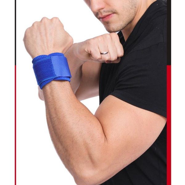 

1pc outdoor sports wrist pad bandage wristbands wristguard adjustable fitness wrist support hand protector blue, Black;red