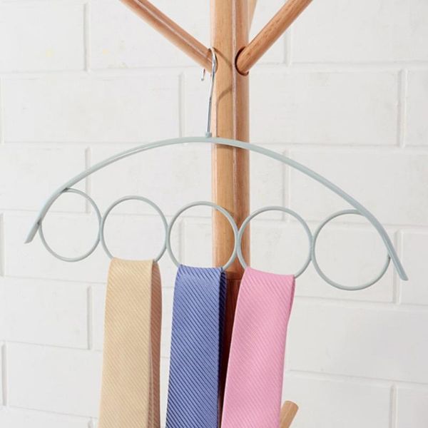 

hangers & racks 4pcs 5 rings belt rack non-slip hanger scarf tie holder space-saving closet organizer (blue)