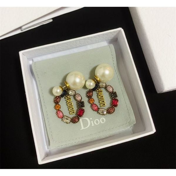 

70% off outlet online / 2021 new color diamond circle pearl earrings, Black