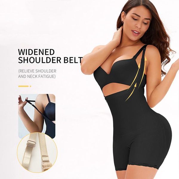 

women's shapers slimming belt body shaping correction zipper buckle one piece belly contraction hip lift shapewear, Black;white