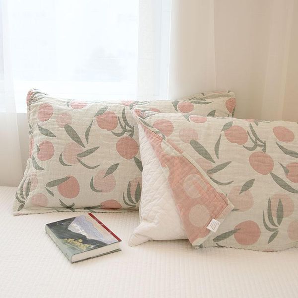 

pillow case mcao 1pc jaquard gauze cotton five-layer bed cover towel thicken soft homestuck non-slip pillowcase for all season tj6170