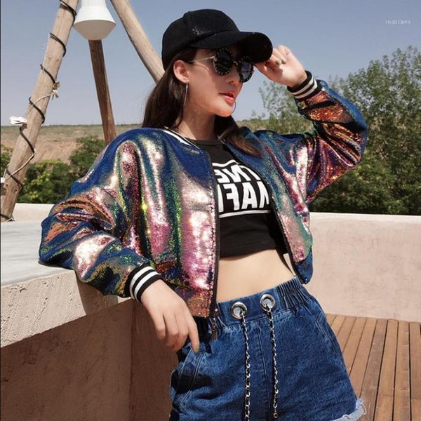 

women's jackets factory outlet full sequined beading female street style striped design outerwear fashion shiny jacket f1687, Black;brown