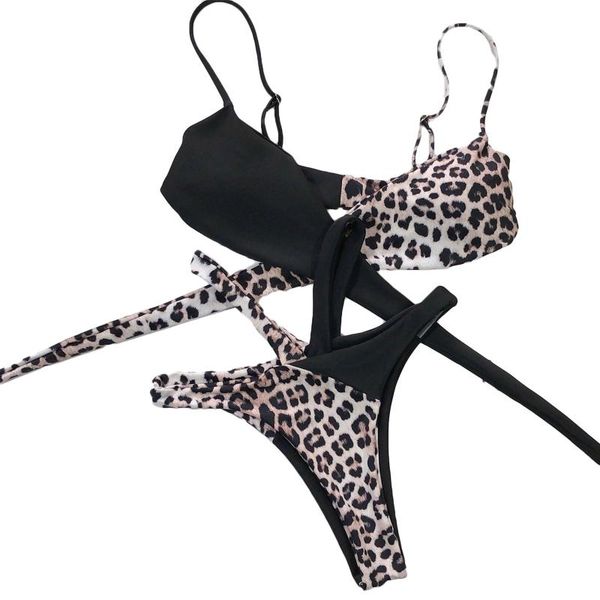 

women's swimwear hirigin 2021 fashion cross straps bikini suits backless suspender and tight high waist thong split swimsuit, White;black