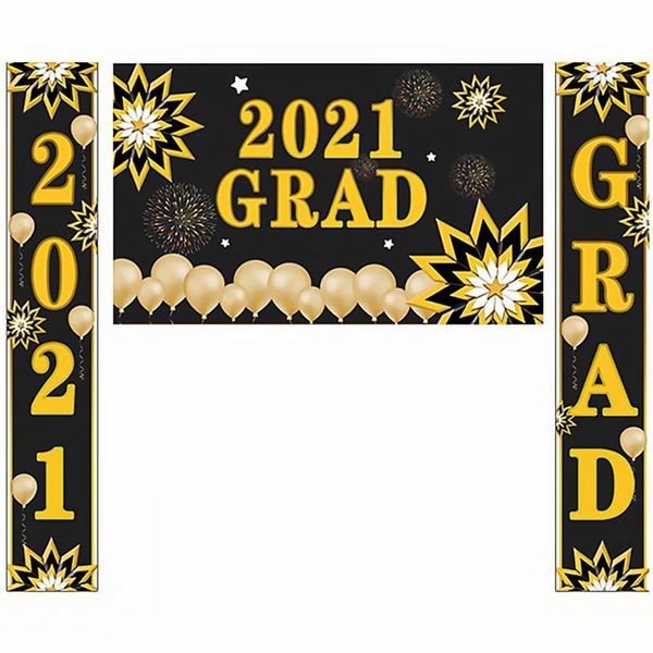 

party decoration 3pcs/set graduation couplet door curtain banner decor
