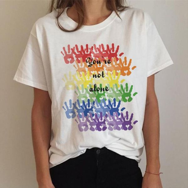 

lgbt gay pride lesbian women harajuku tee ullzang funny 90s clothes, White