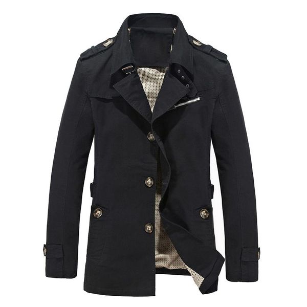 

men's jackets autumn spring casual mens and coats men fashion brand clothing solid cotton overcoat trench homme jacket plus c30, Black;brown