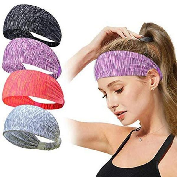 

sports bands headbands for ribbon elastic head sweatband and sports headband hairband for running basketball football, Black