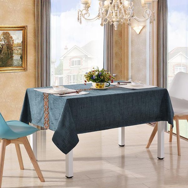 

table cloth vintage embroidery nordic light luxury thicken solid color cotton linen tafelkleed kitchen decor dk50tc